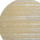 8' Gold Gray And Ivory Striped Washable Round Rug With UV Protection