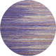 8' Purple Orange And Ivory Striped Washable Round Rug With UV Protection