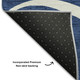 9' X 12' Navy Blue And Ivory Abstract Washable Area Rug With UV Protection