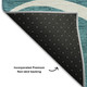 8' Teal And Ivory Abstract Washable Round Rug With UV Protection