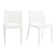 Set of Two White Heavy Duty Plastic Outdoor Stacking Dining Chairs
