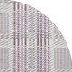 8' Lavender Gray And Ivory Plaid Washable Round Rug With UV Protection