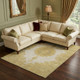 8' X 10' Gold Ivory And Gray Oriental Washable Area Rug With UV Protection