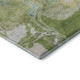 9' X 12' Green Blue And Gray Abstract Washable Area Rug With UV Protection