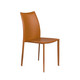 Set of Two Terra Cotta Upholstered Leather Dining Side Chairs