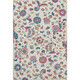 10' X 14' Linen Pink And Blue Floral Washable Area Rug With UV Protection