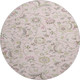 8' Pink Ivory And Gray Floral Washable Round Rug With UV Protection