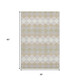 3' X 5' Beige Taupe And Ivory Geometric Washable Area Rug With UV Protection