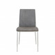 Set of Two Light Brown and Gray Stainless Steel Chairs