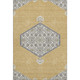 8' X 10' Gold Ivory And Gray Oriental Washable Area Rug With UV Protection