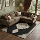 9' X 12' Black Beige And Gold Oriental Washable Area Rug With UV Protection