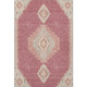 3' X 5' Blush Gray And Pink Oriental Washable Area Rug With UV Protection