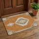 3' X 5' Copper Gold And Beige Oriental Washable Area Rug With UV Protection