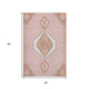3' X 5' Pink Ivory And Gray Oriental Washable Area Rug With UV Protection