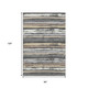 8' X 10' Charcoal Gray And Beige Striped Washable Area Rug With UV Protection