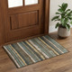 3' X 5' Brown Gold And Ivory Striped Washable Area Rug With UV Protection