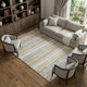 8' X 10' Ivory Beige And Taupe Striped Washable Area Rug With UV Protection