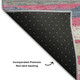 8' Pink Beige And Blue Striped Washable Round Rug With UV Protection