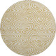 8' Gold And Ivory Abstract Washable Round Rug With UV Protection