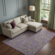 10' X 14' Purple And Green Geometric Washable Area Rug With UV Protection