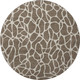 8' Brown And Beige Geometric Washable Round Rug With UV Protection