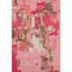 10' X 14' Coral Pink And Ivory Abstract Washable Area Rug With UV Protection