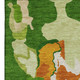 3' X 5' Green Copper And Orange Abstract Washable Area Rug With UV Protection