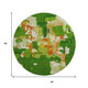 8' Green Copper And Orange Abstract Washable Round Rug With UV Protection