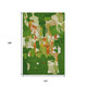 10' X 14' Green Copper And Orange Abstract Washable Area Rug With UV Protection
