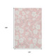 10' X 14' Pink And Ivory Floral Washable Area Rug With UV Protection