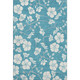 9' X 12' Turquoise And Ivory Floral Washable Area Rug With UV Protection