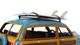6" Blue And Yellow Metal Hand Painted Decorative Car