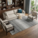 8' X 10' Gray And Silver Striped Washable Area Rug With UV Protection