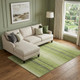 9' X 12' Lime Green Gray And Ivory Striped Washable Area Rug With UV Protection