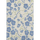 9' X 12' Linen Blue And Green Floral Washable Area Rug With UV Protection