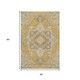 3' X 5' Gold Blue And Gray Oriental Washable Area Rug With UV Protection