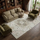 9' X 12' Ivory Gray And Beige Oriental Washable Area Rug With UV Protection
