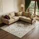 10' X 14' Ivory Gray And Beige Oriental Washable Area Rug With UV Protection