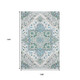 9' X 12' Silver Blue And Ivory Oriental Washable Area Rug With UV Protection