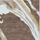 3' X 5' Brown Ivory And Taupe Abstract Washable Area Rug With UV Protection