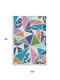 3' X 5' White Teal Pink And Orange Geometric Washable Area Rug With UV Protection