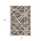 10' X 14' Brown And Ivory Geometric Washable Area Rug With UV Protection