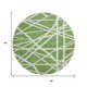 8' Green And Ivory Geometric Washable Round Rug With UV Protection