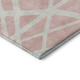 8' Pink And Ivory Geometric Washable Round Rug With UV Protection