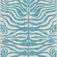 3' X 5' Teal And Ivory Animal Print Washable Area Rug With UV Protection
