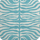8' Teal And Ivory Animal Print Washable Round Rug With UV Protection