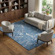 10' X 14' Blue Ivory And Gray Striped Washable Area Rug With UV Protection