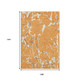9' X 12' Orange Ivory And Gray Striped Washable Area Rug With UV Protection