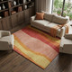 9' X 12' Blush Orange And Wheat Abstract Washable Area Rug With UV Protection