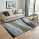 5' X 8' Brown Blue And Silver Abstract Washable Area Rug With UV Protection